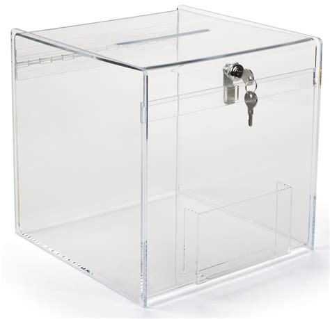 metal ballot box with lock|lockable transparent box.